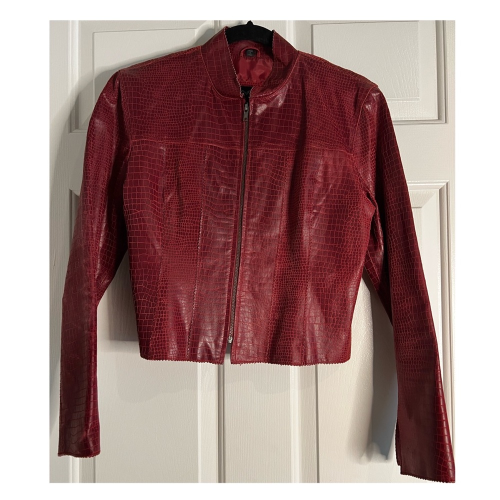XOXO Red Leather Moto Jacket